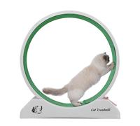 LeFeirr Cat Exercise Wheel - Plastic Cats Running Wheel for Indoor Cats with Replaceable Carpeted Runway, Ultra Easy Installation, Grey Cat Treadmill for Kitty's Health, Supports up to 12lbs