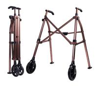 Lefeke Folding Walking Frame with Wheels for Elderly, Compact Wheeled Walker with Adjustable Handles and Glide Skids, Lightweight Mobility Walking Aids for Senior, Disabled