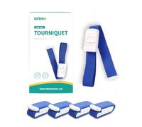 LEFEKE Medical Buckle Tourniquet for Blood Drawing, Adjustable First Aid Quick Release Outdoor Elastic Strap, Pack of 4 pcs, Phlebotomy Essentials