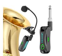 Lefiko 2.4G Wireless Saxophone Microphone System, Clip-On Instrument Microphone for Brass (Trumpet, Trombone, Tuba, Cornet, French Horn), Low Latency Wireless Mic for Practice, Teaching & Small Gigs