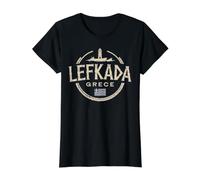 Lefkada Greece City Travel Souvenir Value Graphic T-Shirt, Women, Black, L