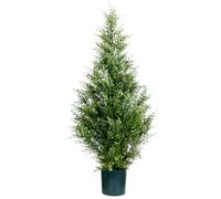 Leflos Artificial Cedar Topiary Tree, 3ft Faux Cypress Christmas Tree Outdoor, UV Resistant Fake Pine Tree, Fake Evergreen Potted Plant for Home Front Porch Door Decor
