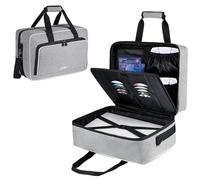 LEFOR·Z Carrying Case Compatible with PS5/PS4,17 Pockets Travel Storage Bag with Thick Padding Compatible with Playstation 5/PS5 Digital Edition,Controller,Game Discs,Charger & Accessories,Grey