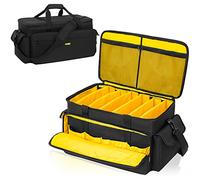 LEFOR·Z Large DJ Equipment Gig Bag Cable File Organizer Bag with Detachable Dividers and Padded Bottom,Travel Music Bag for Professional DJ Gear,Sound Equipment,Musical Instrument and Accessories