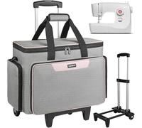 LEFOR·Z Sewing Machine Bag, Sewing Machine Bag with Pockets for Sewing Machines and Sewing Accessories, Sewing Bag Suitable for Most Singer,Brother,Janome in Standard Size, gray, Tasche mit Trolley