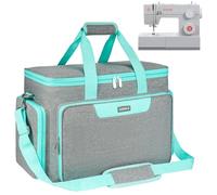 LEFOR·Z Sewing Machine Bag,Sewing Machine Carry Case with Pockets for Sewing Machines and Sewing Accessories,Sewing Bag Fit for Most Standard Size Singer,Brother,Janome,Sewing Box Large,Grey/Green
