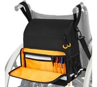 LEFOR·Z Wheelchair Bags for Back of Chair,Wheelchair Backpack,Wheelchair Accessories Pouch Storage Bag with Thermal Insulation Pocket for Adults & Senior,Black(Bag Only)