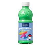 Lefranc Bourgeois 188021 Children's Ready-to-Use Liquid Tempera Redimix Gouache Paint, 500 ml Bottle, Fluorescent Green