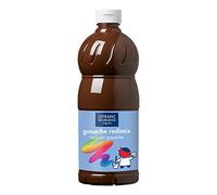 Lefranc & Bourgeois 188038 Children's Ready-to-Use Liquid Tempera Redimix Gouache Paint, 1000 ml Bottle, Burnt Umber