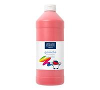 Lefranc Bourgeois 188515 Value Children's Water-Based Gouache Paint, Bright Colours, Opaque, Ready to Use, Washable, Dosing Opening, 1000 ml Bottle, Primary Red