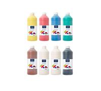 Lefranc Bourgeois 188525 Value Children's Water-Based Gouache Paint, Bright Colours, Opaque, Ready to Use, Washable, Dosing Opening - Set of 8 Colours