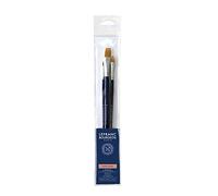 Lefranc & Bourgeois 300240 Painting Brush, Mixed Set - Round No. 4, Flat No. 14, Filbert No. 8, Long Handle, 3 Brushes (Rd No. 4/FL No. 14/Filb