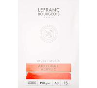 Lefranc Bourgeois 301340 Studio Acrylic Painting Pad, 15 Sheets, A3, 190 g/m² with Canvas Structure, Acrylic Painting Paper for Drawing with Acrylic Paints