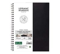 Lefranc Bourgeois 301348 Studio Sketchbook 80 Sheets - A5, 110 g/m², Spiral Bound Sketch Paper with Fine Grain Surface for Drawing with Pencils, Chalk, Charcoal and Other Dry Techniques