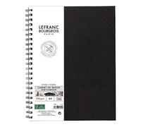 Lefranc Bourgeois 301349 Studio Sketch Book 80 Sheets - A4, 110 g/m², Spiral Bound, Sketch Paper with Fine Grain Surface for Drawing with Pencils, Chalk, Charcoal and Other Drying Techniques