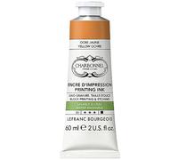 Lefranc Bourgeois 301499 Charbonnel, Water-Washable Copper Printing Ink with Excellent Light Fastness, Vegan, 100% Solvent-Free, 60 ml Tube - Yellow Ochre