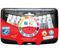 Lefranc Bourgeois College Box Education Gouache Paint 10 x 10ml Set with Brush
