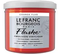 Lefranc Bourgeois Flashe, Extra-Fine Acrylic Vinyl Emulsion, Artists Quality, Fluorescent Orange, 125ml Pot