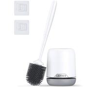 Lefree Toilet Brush and Holder Set, Silicone Brush with Ventilated Holder, Toilet Brush Set for Bathroom, Floor Standing & Wall Mounted Toilet Scrubber Without Drilling