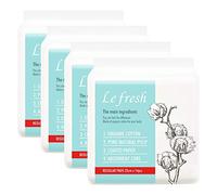 Lefresh Organic Cotton Cover Pads with Wings | Regular, 56 Count | Regular Absorbency - Unscented - Vegan - Chlorine Free - Ultra Thin Pads for Women
