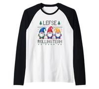 Lefse Rolling Team Christmas Gnome Holiday Raglan Baseball Tee