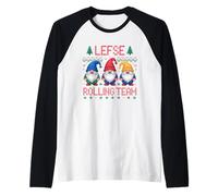 Lefse Rolling Team Christmas Gnome Lefse Raglan Baseball Tee