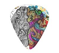 Left And Right Brain Advantage Guitar Plectrums 12 Pieces Set - Comfortable In The Hand With Smooth Edges Three Thicknesses To Match