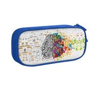 Left and Right Brain Advantage Large Capacity Double Layer Pencil Case,Customizable Full Print Polyester Fabric Organizer-School, Office, Travel Makeup Pouch