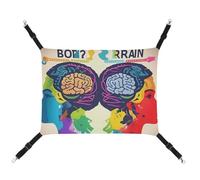 Left and Right Brain Advantage Pet Hammock with Adjustable Straps and Metal Hooks Hanging Bed Soft Breathable Sleeping Hammock for Cats,Puppy,Rabbits,Small Animals