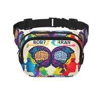 Left and Right Brain Advantage print Fanny Pack Purse with Adjustable Strap Square Double Layer Waist Bag Belt Unisex Everywhere