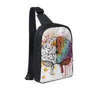 Left and Right Brain Advantage Printed Chest Bag Sling Bag for Men Women, Waterproof Crossbody Backpack Men Bag for Runner Workout Hiking Cycling Travel