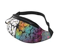 Left and Right Brain Advantage Printed Fanny Pack for Men Women Crossbody Waist Bag Pack Bum Bag with Adjustable Strap for Hiking Running Travel Cycling