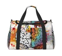 Left and Right Brain Advantage Printed Travel Duffle Bag for Men Women Weekender Travel Organizer Bag for Sport, Outdoors, Gym & Fishing