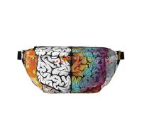 Left and Right Brain Advantage Printed Waist Bag Adjustable Bum Bag Lightweight Travel Waist Fanny Pack Belt for Walking Cycling Hiking Travel