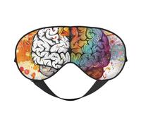 Left and Right Brain Advantage Printing Sleep Mask for Women Men Double-Sided Print Soft Silk Eye Masks Eye Sleep Shade Cover