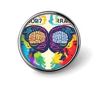Left And Right Brain Advantage Round Badge Personalized Metal Lapel Pin Badges Fit Clothing Bags Hat Humorous Printed Brooch Badge Party Decorations Accessories for Men Women