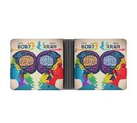 Left And Right Brain Advantage Wallet with Money Clip Leather Bifold Wallet Slim Credit Card Holder Gift for Men