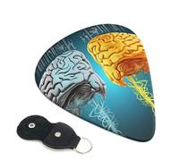 Left And Right Brain Functions 6 Pack Guitar Picks With Holder, Personalized Guitar Plectrums Non-Slip Portable Ukulele Bass Picks 0.96mm For Acoustic Guitar Lovers Gifts