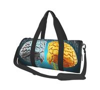 Left and right brain functions Duffle Bag for Women Men Personal Item Travel Bag Canvas Weekender Overnight Bag Lightweight Sports Tote Gym Bag Carry On Luggage Bag, Black, One Size