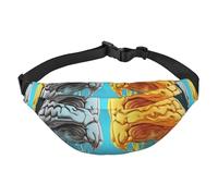 Left and right brain functions Fanny Pack for Men Women Crossbody Waist Bag Everywhere Belt Bag Wallet Hip Bum Bag with Adjustable Strap Casual Chest Bag for Outdoor Hiking Cycling, Black, One Size