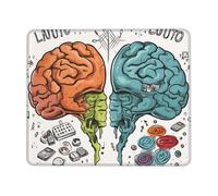 Left and Right Brain Functions Mouse Pad with Anti-fray Stitching, Waterproof Gaming Mouse Mat for Women Men Non-Slip Rubber Base Computer Mousepad for Laptop Office Desk Accessories 7.9 x 9.5 in