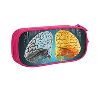 Left and Right Brain Functions Pencil Case, Zip Smooth Pencil Case, Portable Pencil Case Large School Stationery Storage Bag, Make-Up Bag