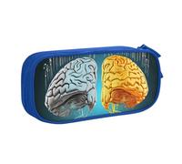 Left and Right Brain Functions Pencil Case, Zip Smooth Pencil Case, Portable Pencil Case Large School Stationery Storage Bag, Make-Up Bag