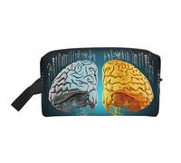 Left and Right Brain Functions Portable Large-Capacity Travel Toiletry Bag (Print Models) Waterproof Makeup Storage Bag for Men and Women for Business Trips, Fitness, Bathroom, Daily Storage