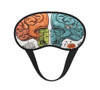 Left and Right Brain Functions Sleep Mask for Side Sleeper, Blackout Sleep Eye Mask Comfortable Blindfold Eyeshade Soft Breathable Sleeping Mask with Elastic Strap Silk Eye Covers for Travel