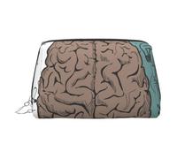 Left and Right Brain Functions Small Makeup Bag Travel Cosmetic Bag Makeup Pouch PU Leather Portable Versatile Zipper Make up Bag for Women Girls