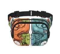 Left and right brain functions Waist Packs for Men Women Fashion Fanny Pack Adjustable Crossbody Bags Everywhere Belt Bag