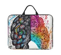 Left and Right Brain Laptop Case Sleeve 14 inch Shockproof Protective Notebook Case Travel Laptop Bag with Handle Waterproof Computer Cover Briefcase Handbags for Men Women