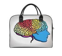 Left And Right Brain Laptop Tote Bag Casual Travel Handbag Multi Pocket Shoulder Bags for Work Travel