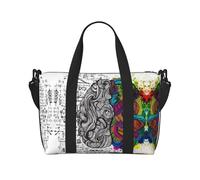 Left and Right Brain Large Weekender Bag for Travel, Water-Resistant Duffle Bag, Print Adjustable Shoulder Strap,3-5 Day Overnight Bag for Men Women